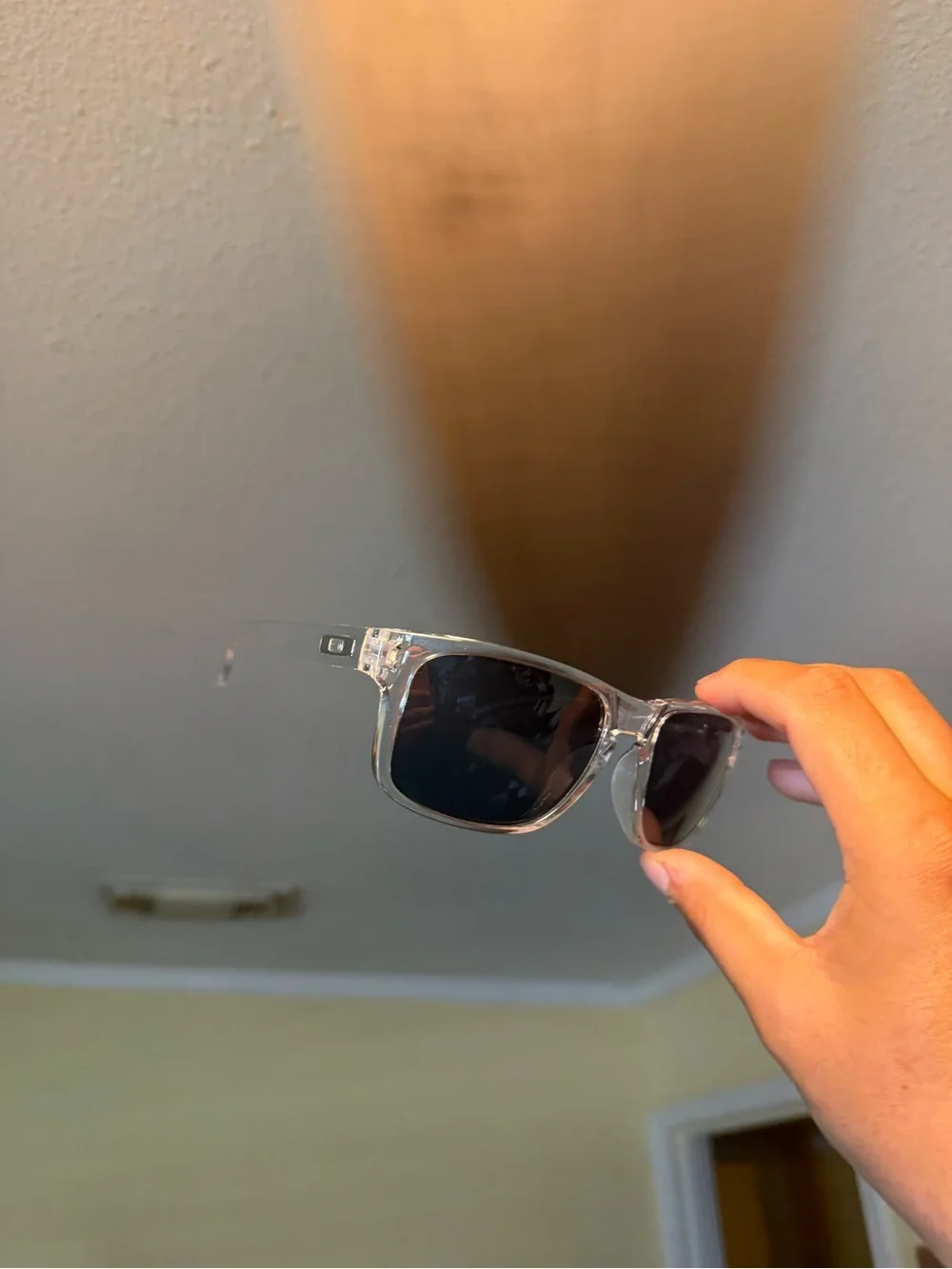 Clear Frame Sunglasses with Dark Lenses Oakleys